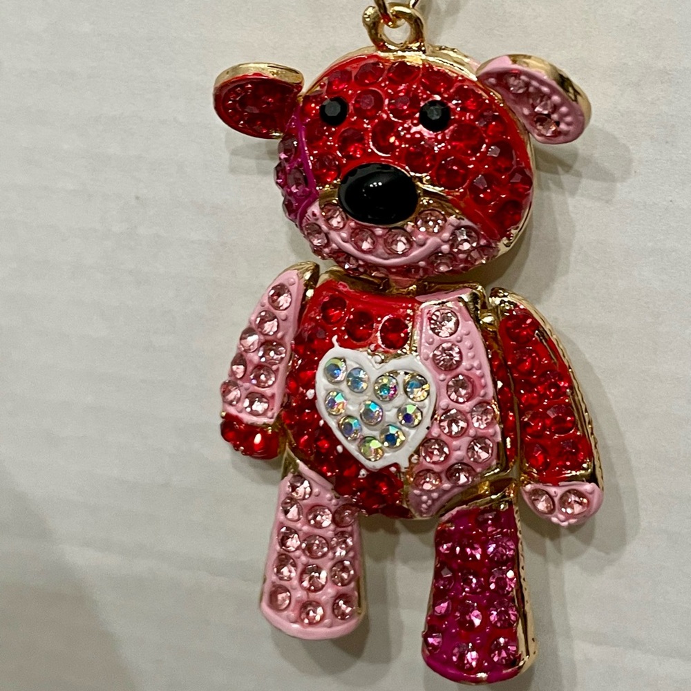 New Crystal Rhinestone Patchwork Bear Handbag Cha… - image 2